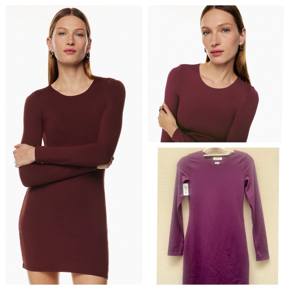 SOLD @ LOCAL CONSIGNMENT Aritzia Babaton Contour Crew Longsleeve Mini Dress NWT - Picture 2 of 7
